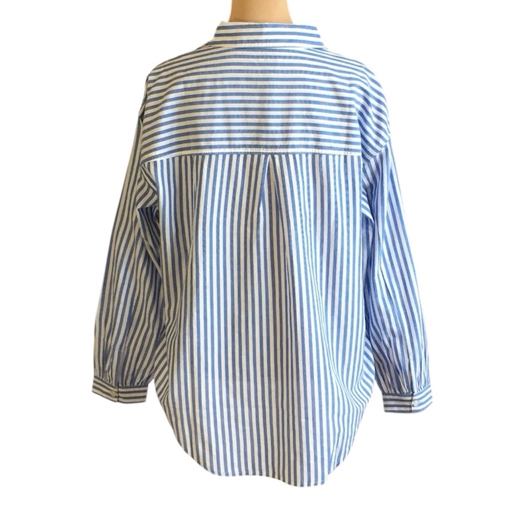 NWT JAG Jeans Women's Relaxed Button-Down Shirt, Blue Stripe, Women's Medium - Picture 5 of 12